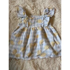 Emily and Oliver Gauze Peplum Ruffle Lemon Gingham 18month Top